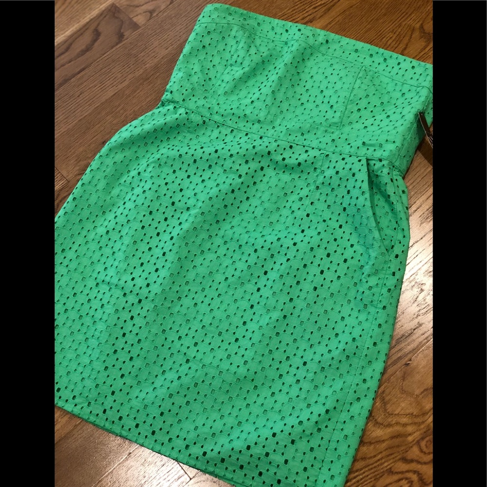 New York & Company Strapless Green Dress